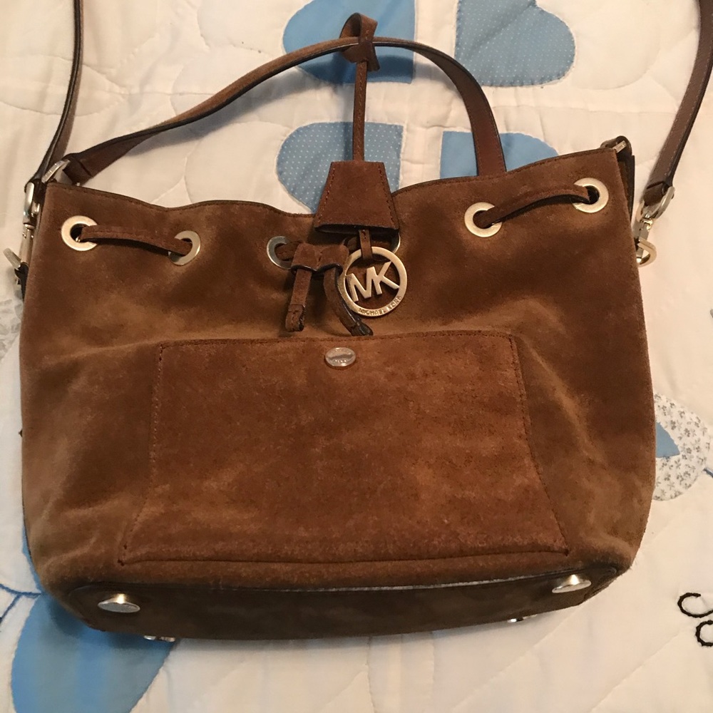 Authentic MK ladies suede crossbody